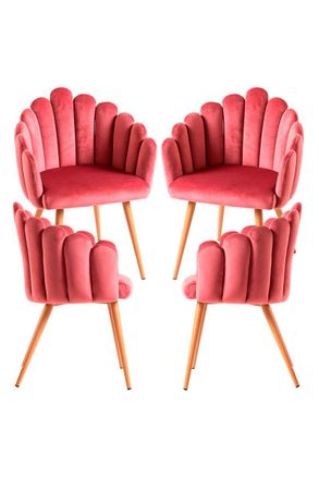 Regalos Miguel Regalos Miguel - Packs Sillas Comedor - Pack 4 Sillones Main Terciopelo - Rosa