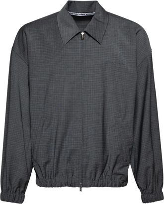 Alexander Wang Bomber a quadri con zip - Grigio