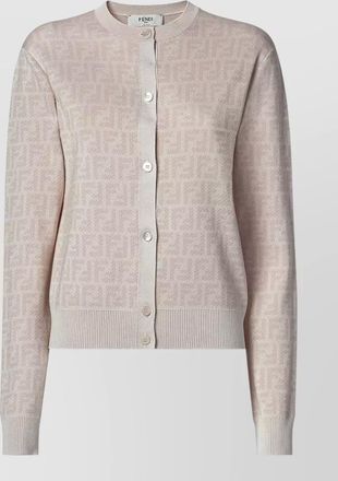 Fendi slim fit wool cardigan ff detail