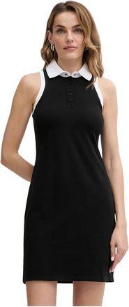 Karl Lagerfeld Ikon Mini Jurk - Dames - Korte kleedjes - Zwart - 2XL - Katoen - Kleedjes