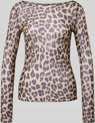 Zabaione Longsleeve aus Viskose-Mix mit Kaschmir-Anteil in Mittelbraun Mel, Gr&ouml;&szlig;e XXL