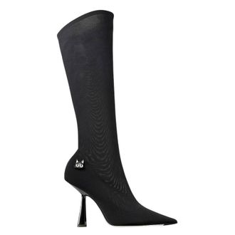Jimmy Choo London Luna 100 Stretch Mesh Boots, Brand Size 38.5 ( US Size 8.5 )