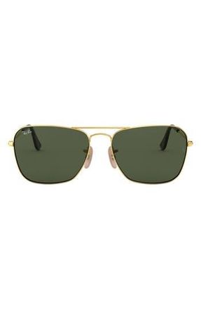 Ray-Ban Caravan 55mm Sunglasses in Gold Dkgrn at Nordstrom Rack