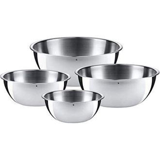 WMF Bol Gourmet - Set De 4 Cuencos De Mezcla (0,75l, 1l, 2l, 2,75l), Apilables, Acero Inoxidable Cromargan 18/10, Apto Para Lavavajillas - Wmf