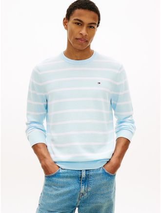 Tommy Hilfiger Mens Stripe Classic Crewneck Sweater - Blue - XXXL
