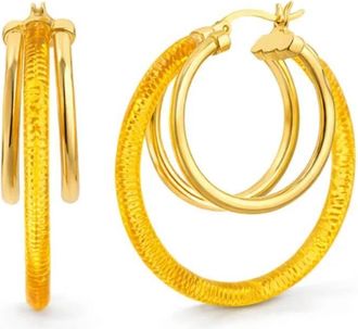 Gold & Honey Womens Multi Lucite Hoop Earrings In Honey