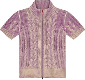 Diesel M-Elana Short-sleeve Zip Cardigan - female - Diesel - Cardigans - Multicolor - XS - Knitwear