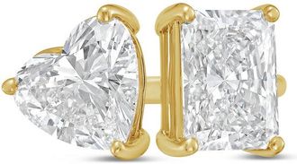 Diana M. Jewels 18kt yellow gold 6ct Lab Grown Radiant & Heart Diamond Two-Stone Ring