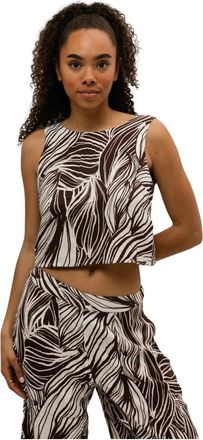 Guess Tops, Dames, Veelkleurig, M, Tweed, Zoe Leaf Zomerset