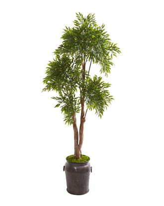 Nearly Natural 82In Ruscus Uv-Resistant Artificial Tree In Planter (Indoor/Outdoor)