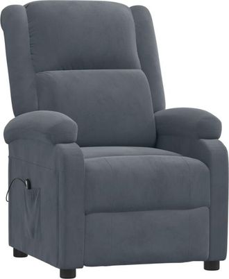 vidaXL Sill&oacute;n Reclinable El&eacute;ctrico De Terciopelo Gris Oscuro Vidaxl