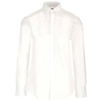 Dolce & Gabbana Formal Shirts, male, White, Size: L Conceal Fastened Shirt