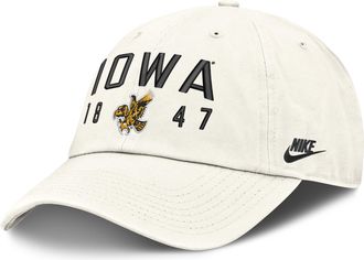 Nike Iowa Natural Club Nike Mens College Adjustable Hat in White | NC0111KIAV-3WA