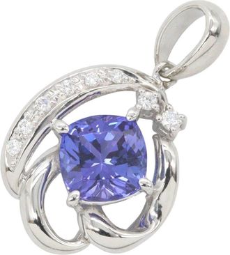 Tasaki Tanzanite Au750 White Gold Diamond Pendant
