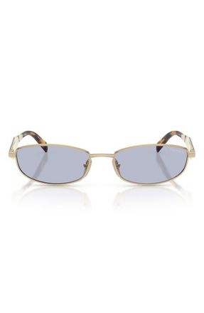 Prada 55mm Oval Sunglasses in Pale Gold /Blue at Nordstrom