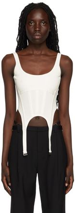 Dion Lee White Rib Combat Corset Tank Top