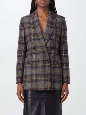 Etro Prince of Wales Wool Double-Breasted Blazer with Peak Lapels