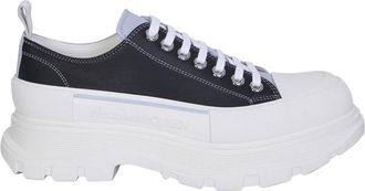 Alexander McQueen Blauw Beige Tread Slick Sneakers - Heren - Sneakers - Blauw - 42 EU - Polyester - Schoenen