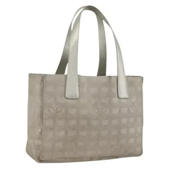 Chanel Pre-owned Tote Bags, female, Beige, Size: ONE SIZE Pre-owned Vintage Nylon Tote Bag