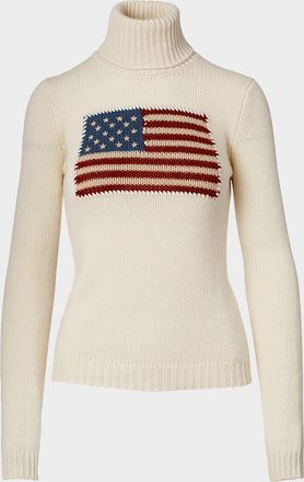 Ralph Lauren Collection Flag Cashmere Turtleneck Sweater