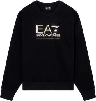 Emporio Armani Visibility katoenmix sweatshirt - Dames - Sweatshirts - Zwart - L - Katoen - Hoodies & sweatvesten