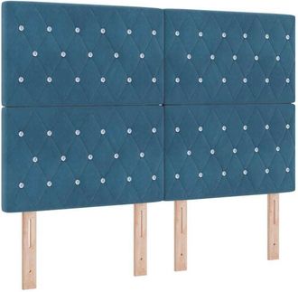 vidaXL Cabecero Led Argyle Con Cabecera Azul Oscuro 80 Cm Terciopelo Vidaxl