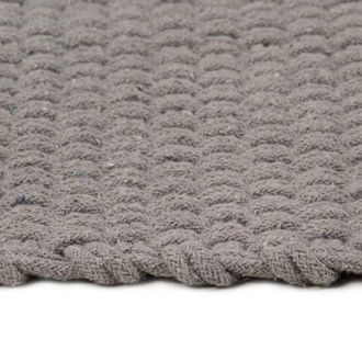 Berkfield Home Rug Rectangular Grey 160x230 cm Cotton | Size: 100 cm diameter
