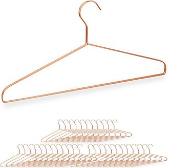 Relaxdays Set 36 Perchas Alambre Ropa, Colgadores Pantalones, Trajes, Camisas, Perchas Finas, Metal, 21 X 42 X 0,8 Cm, Cobre