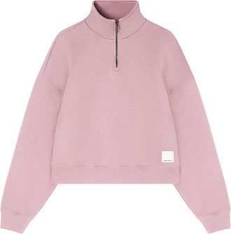 Emporio Armani Jersey Sweatshirt met Rits - Dames - Vesten met rits - Roze - M - Katoen - Hoodies & sweatvesten