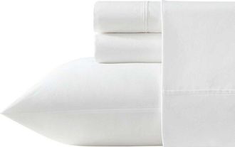 Vera Wang Vw Solid Egyptian Cotton Percale Sheet Set