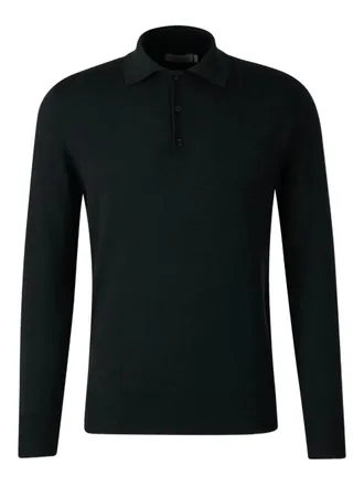 Canali polo-neck long-sleeve sweater - Black
