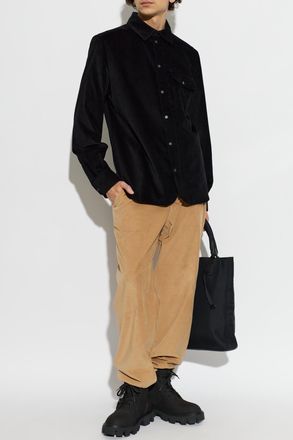 Moncler Corduroy Shirt, Mens, Black