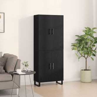 Berkfield Home Cabinets 2 pcs Black Oak 69, 5x34x180 cm Engineered Wood | Size: 5 x 34 x 180 cm