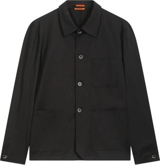 Barena Overshirt - Heren - Zomerjassen - Zwart - XL - Wol - Jassen