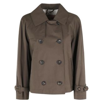 Max Mara Short Trench Treasury - female - Max Mara - Trench Coats - Green - XS - Coats