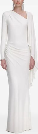 Self Portrait Gedrapeerde maxi-jurk - Wit