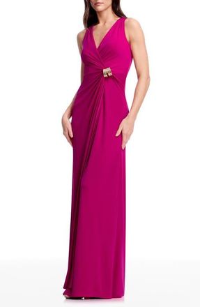 Dress The Population Deb Sleeveless A-Line Gown in Dark Fuchsia at Nordstrom, Size Xx-Small