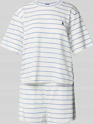 Polo Ralph Lauren Pyjama mit Logo-Stitching und elastischem Logo-Bund in Offwhite, Größe L