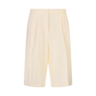 Fabiana Filippi Long Shorts, female, White, Size: M Bermuda ampio con pinces