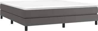 vidaXL Vidaxl - Estructura De Cama Sin Colch&oacute;n Cuero Sint&eacute;tico Gris 180x200 Cm