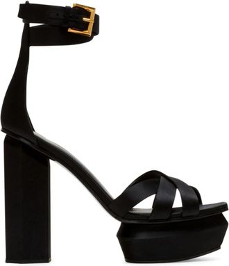 Balmain Ava Plateau Sandalen - Dames - Sandalen met hakken - Zwart - 39 EU - Polyester - Schoenen