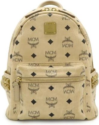 MCM Pre-owned Leren Rugzak - Dames - Vintage Rugzakken - Beige - ONE Size - Leer - Vintage