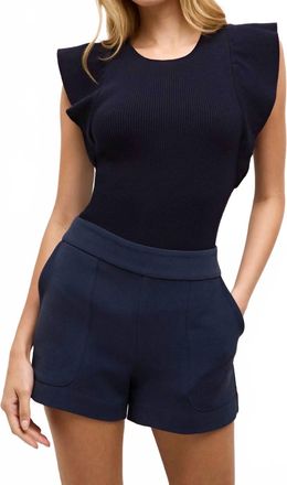 Marie Oliver Rory Ribbed Knit Sweater Top In Blue