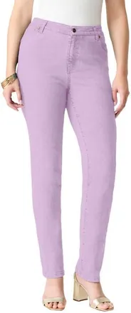 Roaman's Plus Size 24/7 Stretch Straight Leg Jean in Pale Lavender at Nordstrom, Size 14