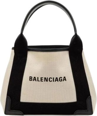 Balenciaga Pre-owned Tote Bags, female, White, Size: ONE SIZE Pre-owned Vintage Canvas Tote Bag