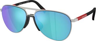 Prada PS 53ZS 1BC08R Mens Sunglasses Silver Size 59