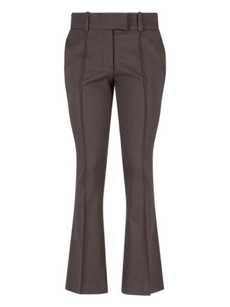 The Attico High-Waisted Bootcut Trousers With Silver Logo Detail