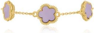 Jardin Clover Station Chain Necklace in Lavender/Gold at Nordstrom Rack, Size 7
