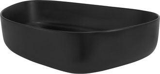 ML Design Lavamanos ovalado de ba&ntilde;o lavabo encimera o pared negro moderno