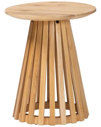 Baxton Studio Caribic Modern Slatted Acacia Wood End Table